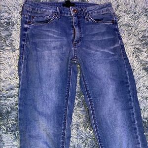 Blue skinny jeans